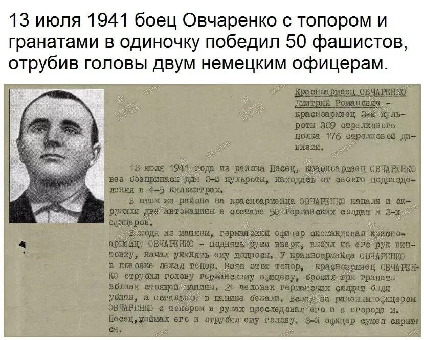 Овчаренко герой советского союза. Подвиг овчаренко в 1941.