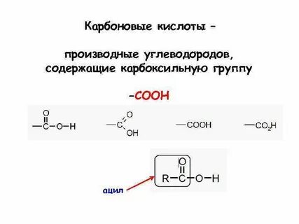 Производные углеводородов кислоты
