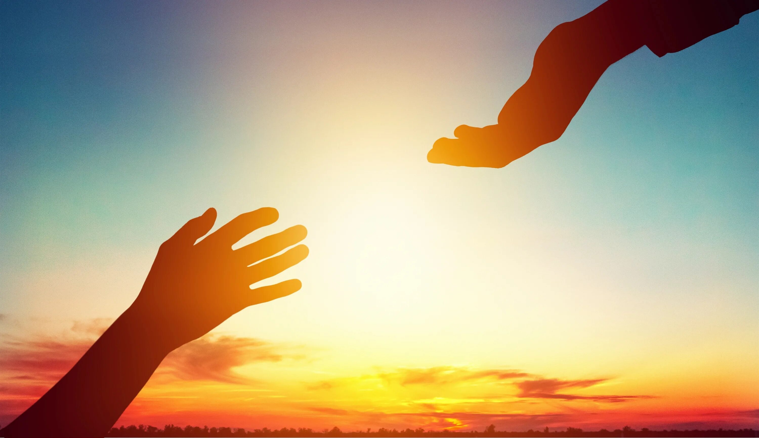 Hand in hand with one another