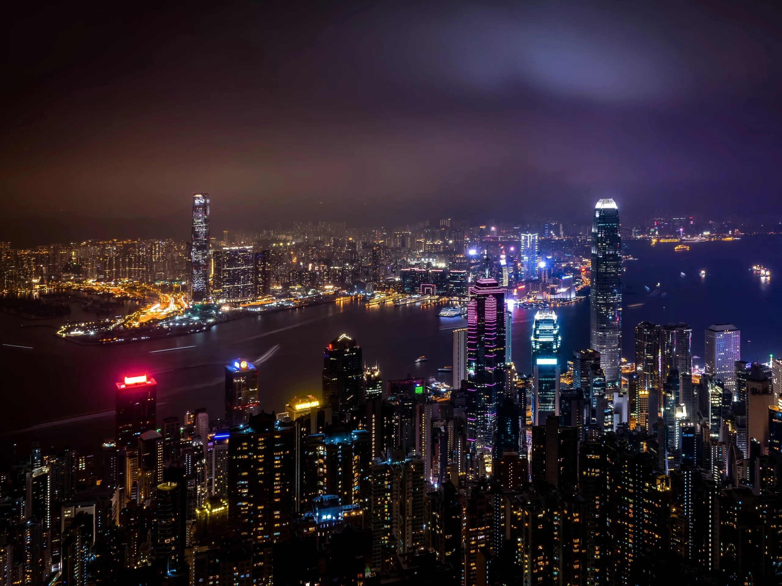Красивый вид ночью. Гонконг Сити. Китай Гонконг. Гонконг 4к. Гонг-Конг 2560 х 1440.