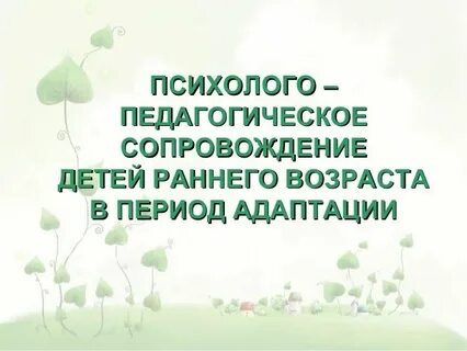 Психолого педагогическое сопровождение адаптации