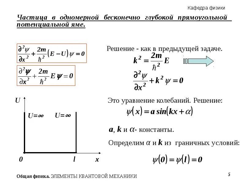 Одномерная потенциальная яма с бесконечно высокими. Волновую функцию частицы в потенциальной яме для основного состояния. Одномерная прямоугольная потенциальная яма. Энергия микрочастицы в потенциальной яме. Основное состояние частицы в потенциальной яме.