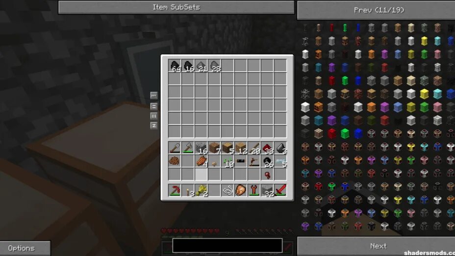 Мод на красивое оформление предметов в инвентаре Mouse Tweaks 1.8 для Minecraft