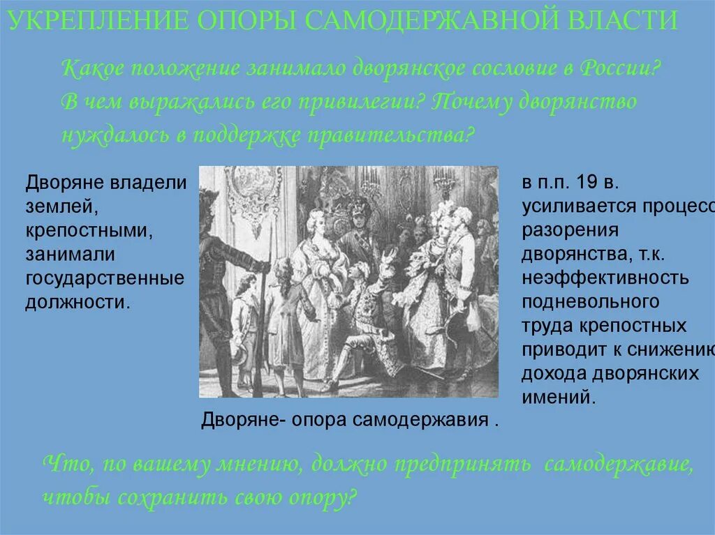 Дворянство собственность. Дворянства как опора самодержавия. Положение дворян. Владения дворян. Чем владело дворянство.