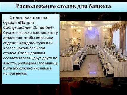 Характеристика банкета