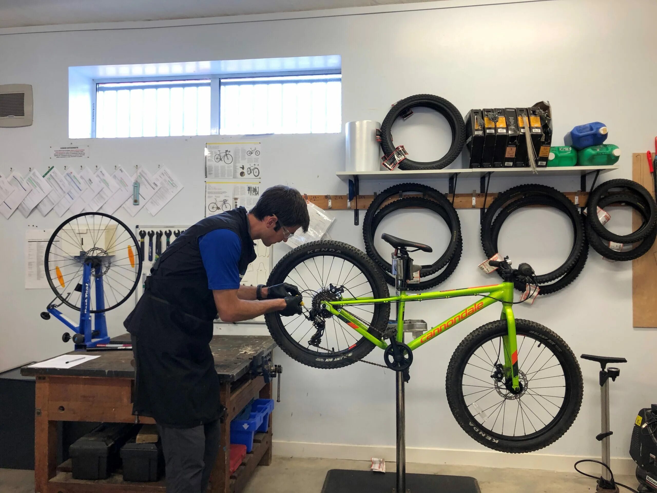 Maintenance Bike. Bike Workshop. Bike Repair. Bicycle Workshop. The bike being repaired