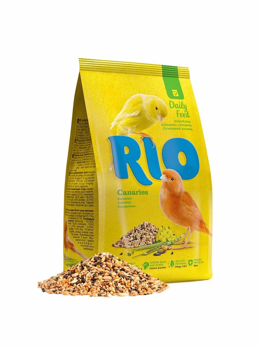 Rio корм для канареек 500г. Рио корм для канареек[500]. Rio для канареек, 500г. Rio корм для волнистых попугаев в период линьки, 1 кг.
