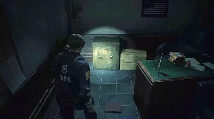 Резидент ивел 2 сейф в полицейском. Сейф re2 Remake. Resident Evil 2 Remake сейфы. Re 2 Remake полицейский участок.