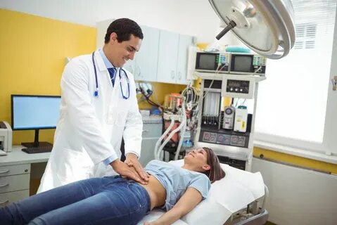 The doctor was examining him the