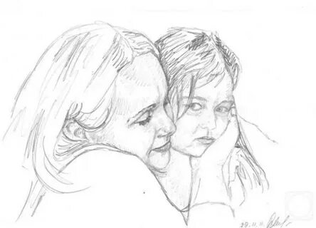 мама и дочка рисунок карандашом: 2 тыс изображений найдено в Яндекс  Картинках