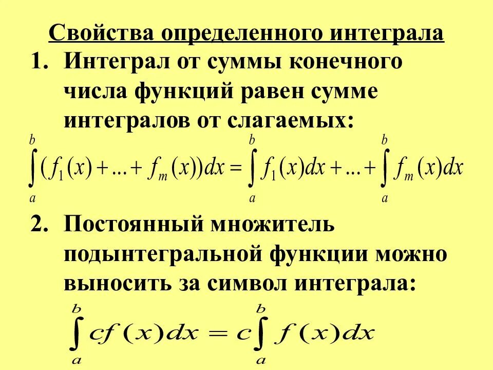 Интеграл функции c. Свойства определённого интеграла. Определённый интеграл. Определенный интеграл функции. Определенный интеграл суммы функций.