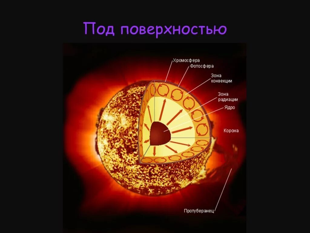 Солнце и звезды астрономия 11 класс. Внутреннее строение солнца Фотосфера. Внутреннее строение солнца ядро. Внутреннее строение солнца конвективная зона. Внутренне строение и внешнее солнца.