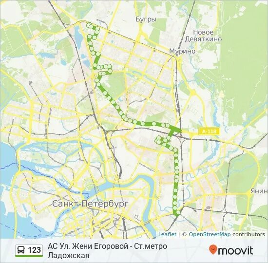 Ладожская санкт петербург карта