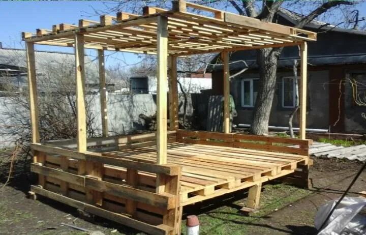 Беседка из поддонов: 100 фото-идей для создания бюджетной конструкции Pallet per