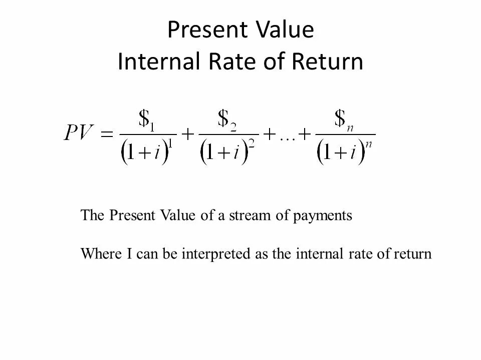 Internal rate of return