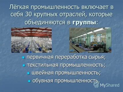 Легкая промышленность проект