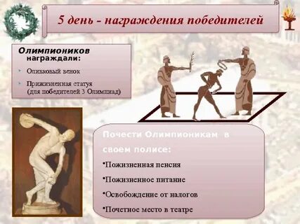 Чем награждались победители олимпионики