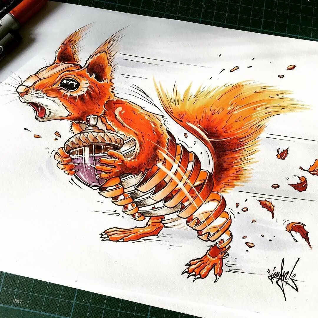 Рисунки фломастерами животные. Белочка рисунок. Тату белка акварель. Нарисовать белку маркерами. Белка маркерами.