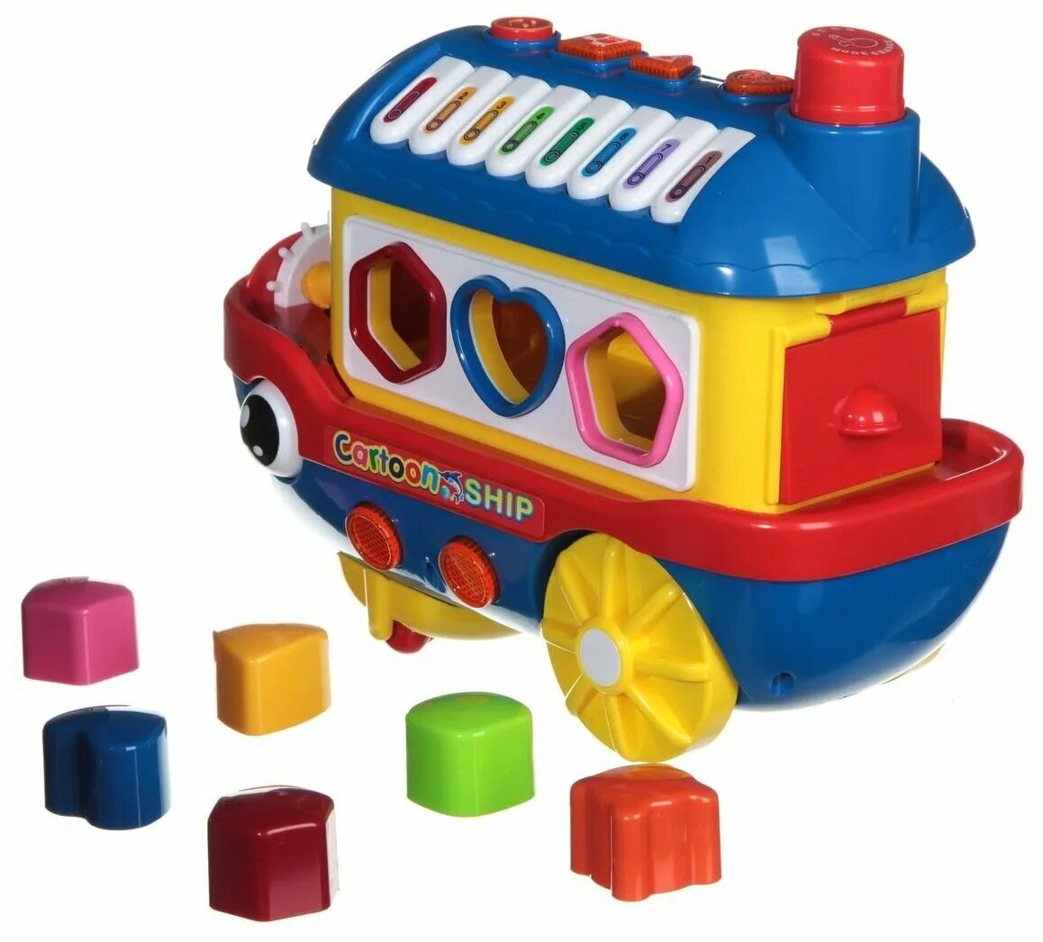 корабль музыкальный игрушка с животными. головоломка-сортер "кораблик". музыкальные игрушки в кораблике до 3 лет. кораблик игрушка интерактивный. сортер музыкальный тойс.