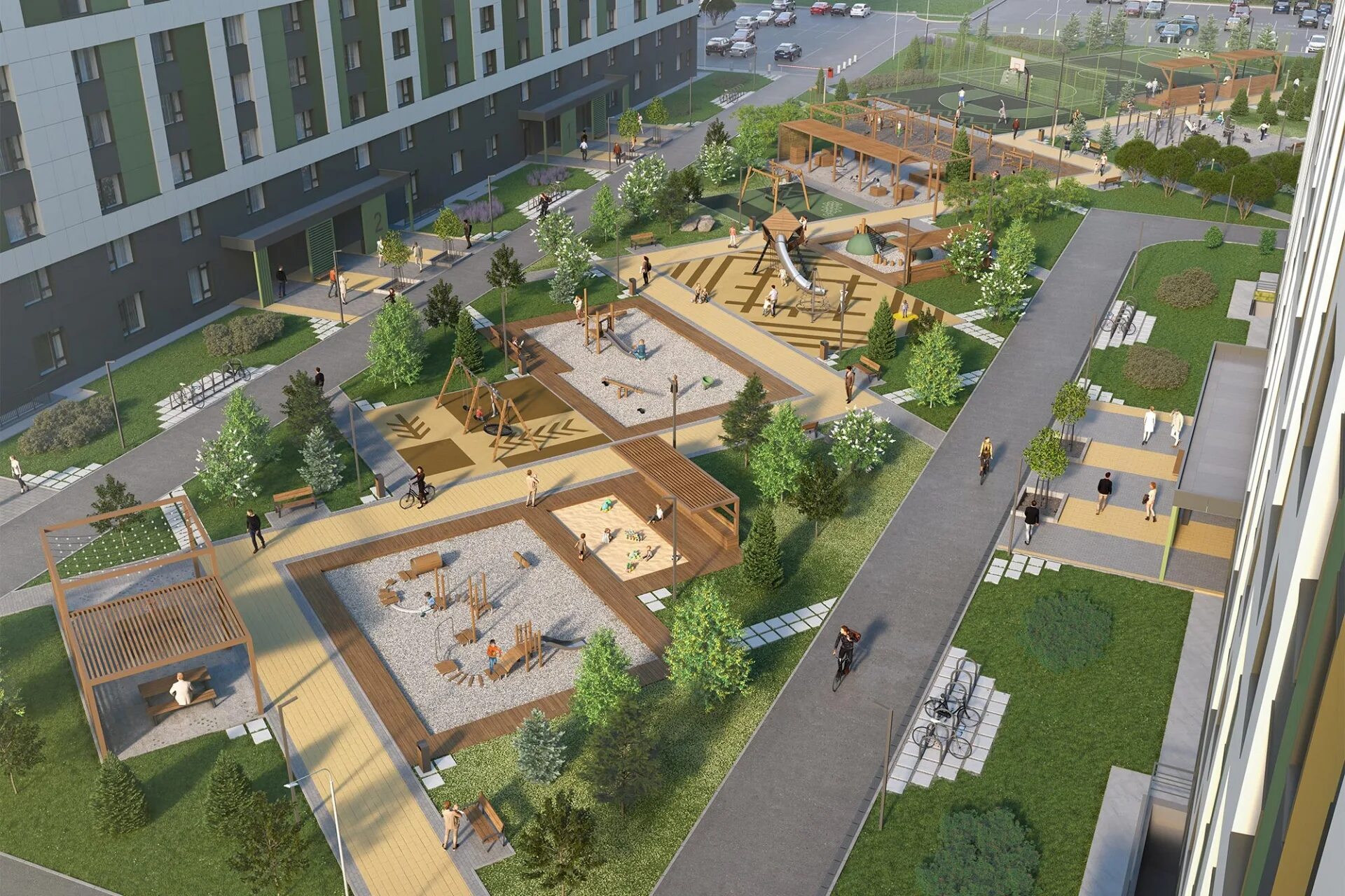 Жк урман нижнекамск. Жк урман. Жилой комплекс. Макеты застройщиков. Двор без машин концепция.