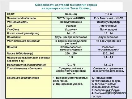 Характеристика гороха