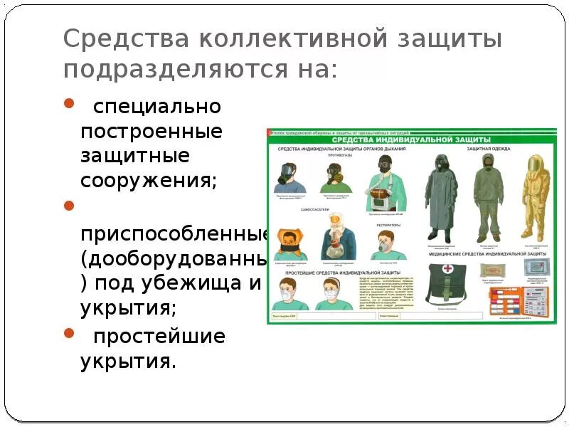 3 коллективные средства защиты. Убежища гражданской обороны средства коллективной защиты. Средства коллективной и индивидуальной защиты (СКЗ И СИЗ. Средства коллективной защиты (СКЗ). Индивидуальная и коллективная защита.