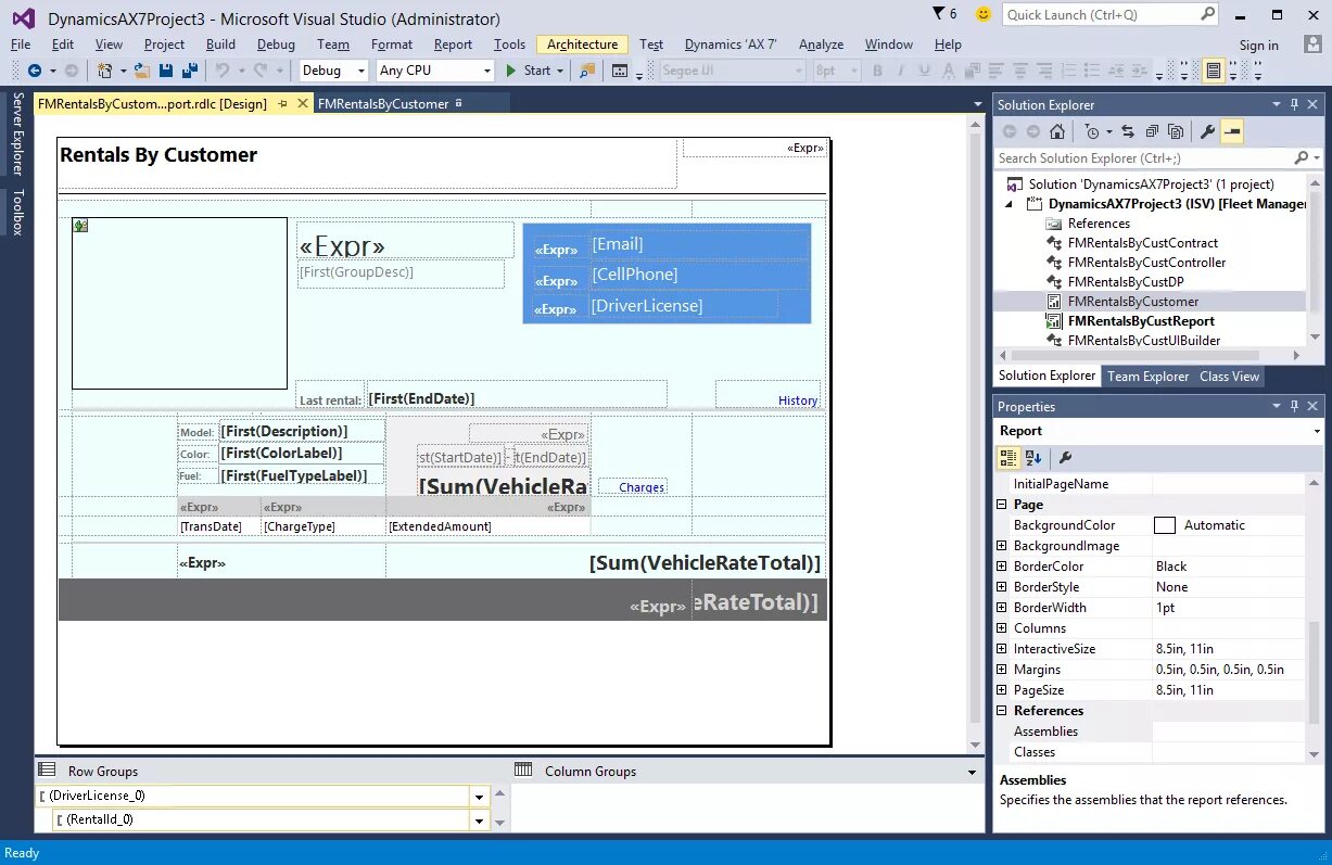 Visual studio отчеты