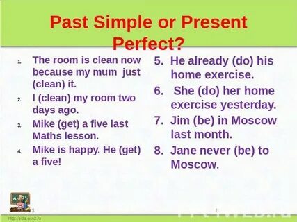 Present perfect past perfect упражнения