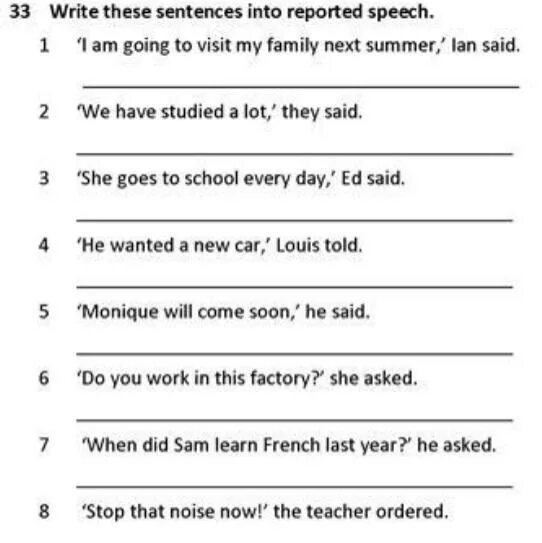 Rewrite the following statements in reported speech. Reported Speech is going to. Am going reported Speech. Transform these sentences into reported Speech. Write the following sentences into reported Speech.