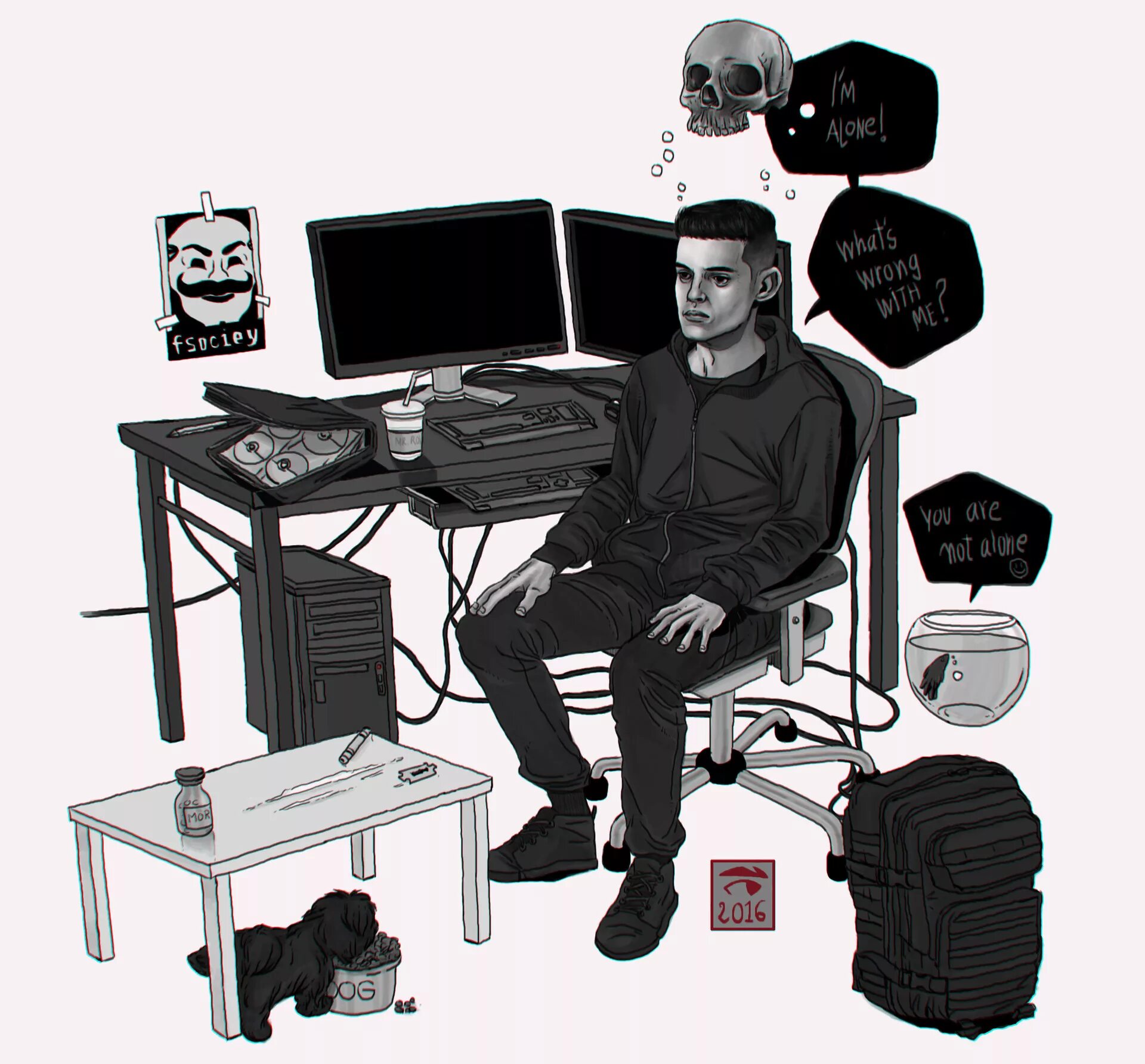 Pc locker 3.0 by mr robot. Мистер робот эллиот. эллиот алдерсон арт. mr robot fanart. эллиот алдерсон за компьютером.
