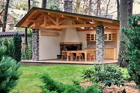 Мангальная рядом с беседкой