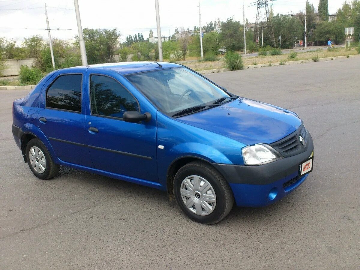 Купить б/у Renault Logan I 1.6 MT (87 л.с.) бензин механика в Москве: синий Рено