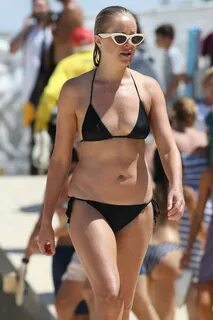 Airlie Walsh in Black Bikini on the beach in Sydney. 