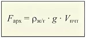 Коэффициент g 10 н кг. Формула Fарх.