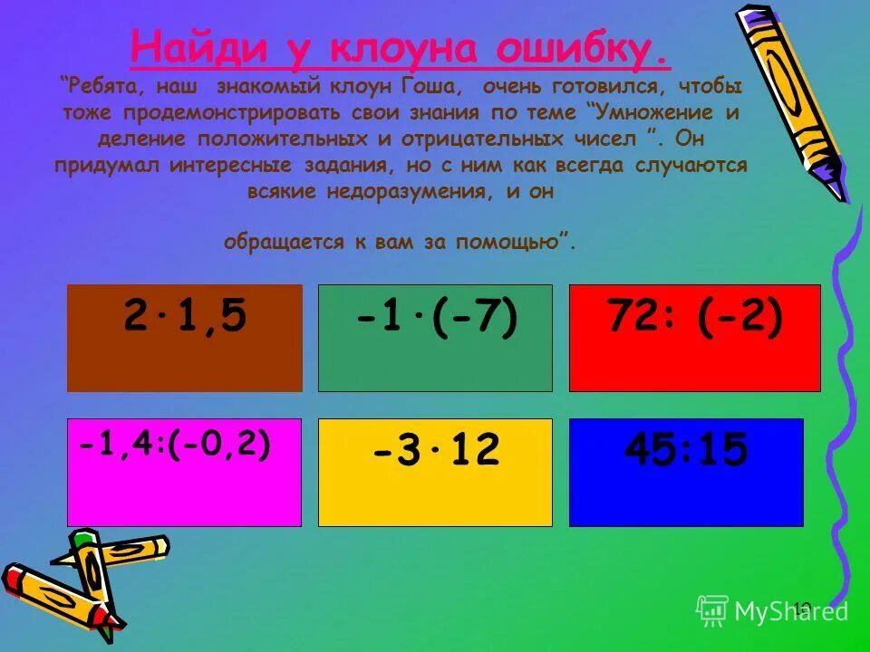 Тест деление отрицательных чисел. Деление отрицательных и положительных чисел. Деление положительного числа на отрицательное число. Деление положительных и отрицательных чисел презентация. Умножение на 1.