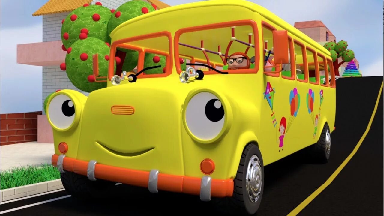 The wheels on the bus go. Мультфильм про желтый автобус. Поющий автобус. Дети поют в автобусе. Барбоскины Wheels on the Bus.