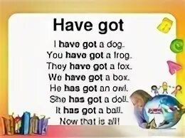 In my toy box i ve got. Стихотворение have got has got. Have для детей. Стихотворение i have got. Стихи на английском языке.