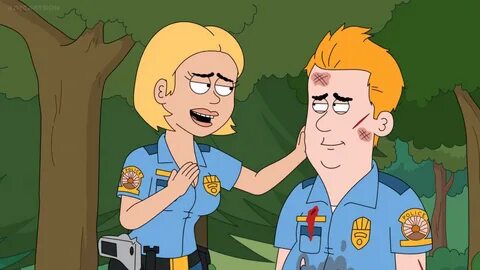 A Scene From The Paradise Pd Animated Series Where Officer Gina Is Comforti...