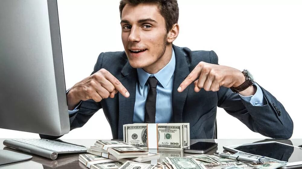 Счастливые клиенты банка. Красивый предприниматель. Клиент в банке. Офисный работник. Профессия бизнесмен.