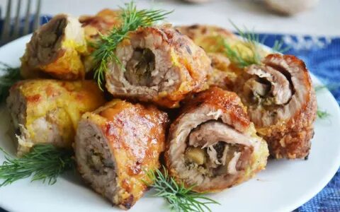 Рулетики из отбивной свинины
