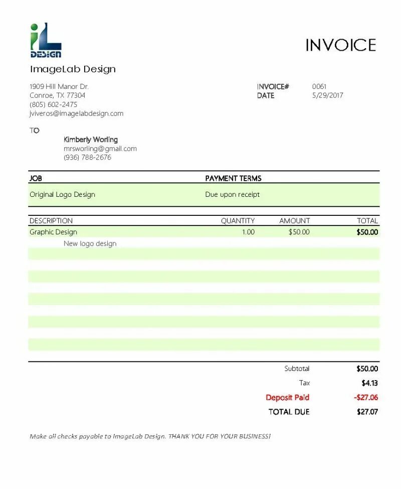 T invoicing