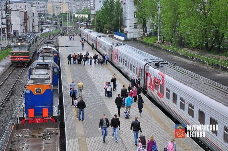 Будут ли дополнительные поезда на юг. РЖД Мурманск. Поезд дальнего следования. Железная дорога Мурманск. Поезд из Мурманска.