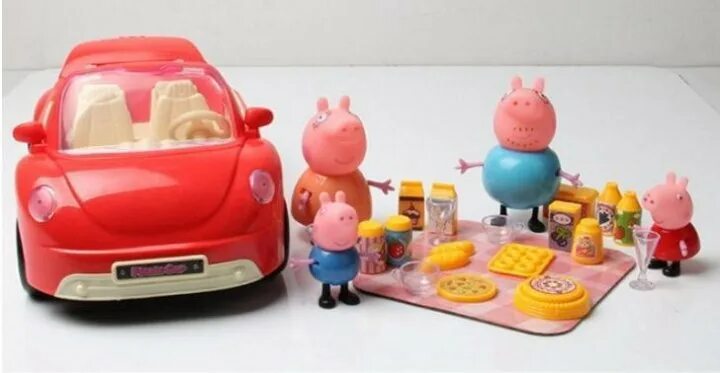 Машина пеппы. Красная машина Свинка Пеппа. Пеппа.Пиг набор пикник. Набор Свинка Пеппа машина для пикника. Свинка Пеппа папа Свин игрушка.