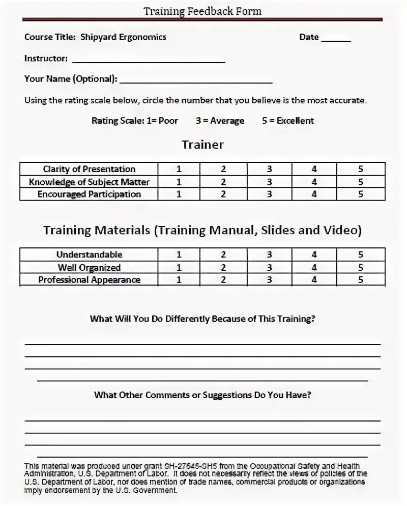 Training format