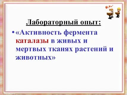 Лабораторная работа каталитическая активность ферментов 10 класс