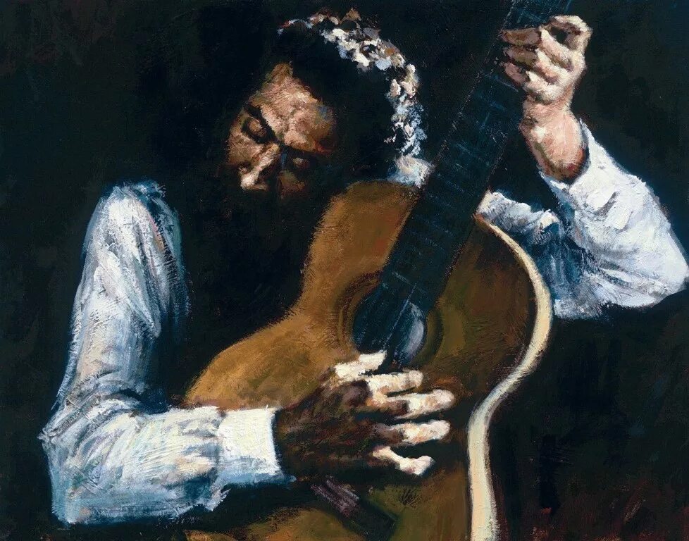 Гитарист играющий фламенко кроссворд. Фабиан перез гитарист. фабиан перез картины гитара. гитарист фламенко картина. художник фабиан перез картины гитарист.