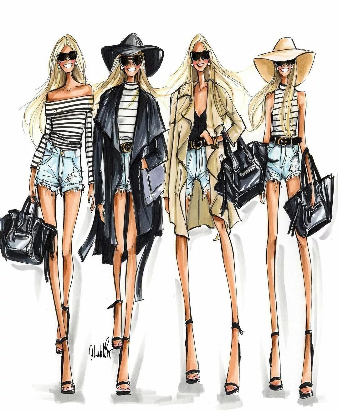 Рисунки модных девушек. Hayden Williams Эмма Робертс. Фешион скетчинг. Стильные иллюстрации. Эскиз модели девушки.