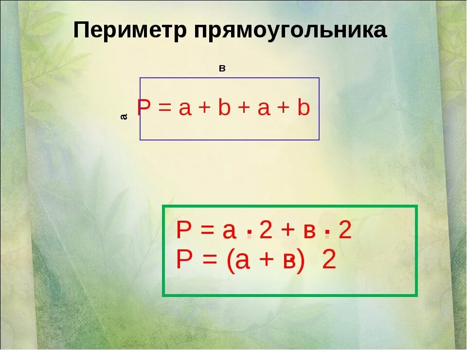 Периметр правило 3. Формулы нахождения периметра прямоугольника 2 класс. Перипетр прямоугольник а. Пертинтр прямоугольники. Примета прямоугольник.