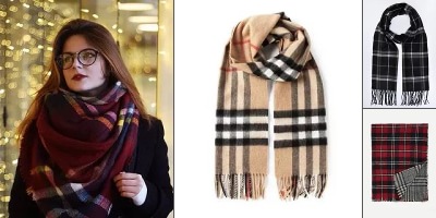 модные шарфы в клетку