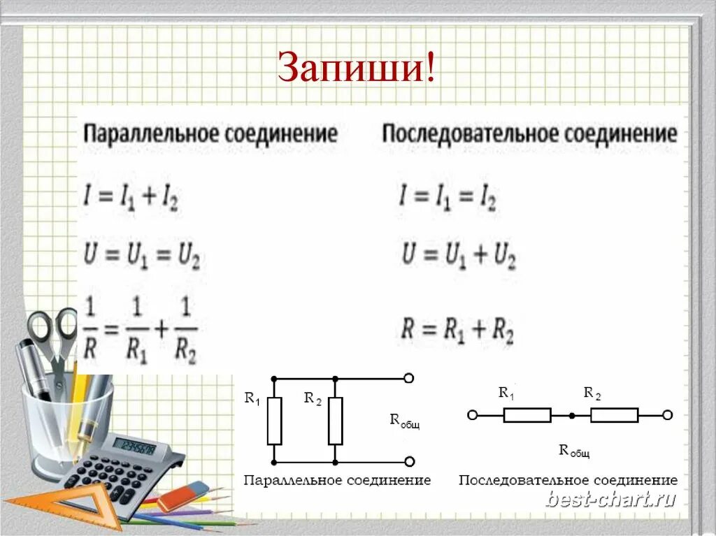 Что дает последовательное соединение. Законы параллельного соединения физика 8 класс. Сложение сопротивлений при параллельном соединении. Закон Ома для участка цепи параллельное соединение проводников. Параллельное соединение проводов задачи.